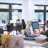 Students learning in the library