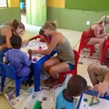 Interns at a special needs school in Namibia.