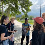 Team with interns on the road