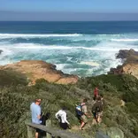 Marine Guide students on a walk at South Africa's coast