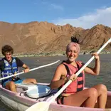 Students canoeing