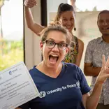 Receiving UPEACE Diploma