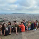Students overlooking Barcelona