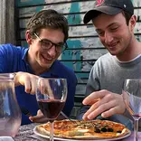 Study abroad students enjoy pizza in Rome