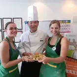 Cultural activity: Making mooncakes with 5 star hotel chef.