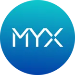 MYX logo in vibrant hues of blue