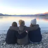 Gap Year participants sharing sunset view in NZ