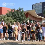 A group of Study Abroad students at UAL Campus