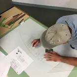 Student working on 2D drafting