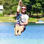 Flying into camp
