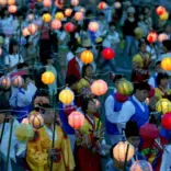 Lanterns at night