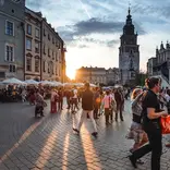 People in Krakow's town centre