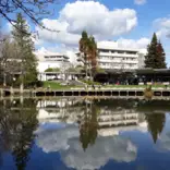 The Hamilton Campus has 3 small lakes and lots of space to stretch your legs