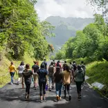 Students walking as a group