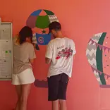 Decorating the entrance of a kindergarten!