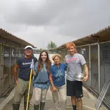 Volunteers at work in the shelter