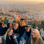 Students enjoy sunset at the Bunkers