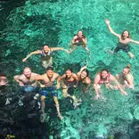 Students enjoying a cenote