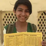 Student with perfect grade card