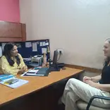 Intern discussing with supervisor in India
