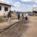 digging a pipe trench 