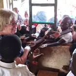 woman volunteering at primary school in Kenya