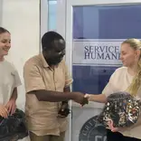 Volunteers meet their volunteer coordinator in Ghana