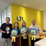 Students at LTL Beijing with Lex the Lion