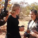 Students putting up camera traps