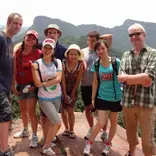 Konall Culture Exchange students on top of a mountain
