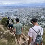 Students hiking above Cape Town
