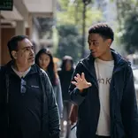 Student and professor walk in Buenos Aires.