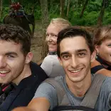 A Group of Smiling International Volunteer