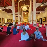 Students in a temple