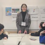 Woman teaching in classroom