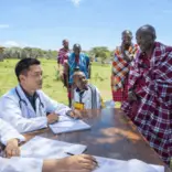 interns participating on a field medical outreach in Moshi