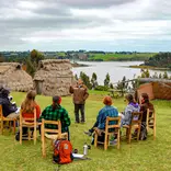 Students participating in a field lecture.