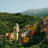 A view of the villages and hills beside La Spezia