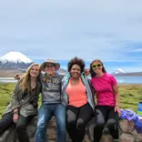 Students pose for photo during a hike in Chile.