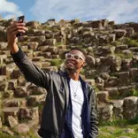 student at giants Causeway 