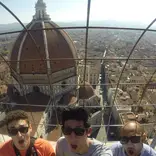 Three students look out over the Duomo in Florence, Italy.