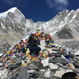 Woman posing in the Himalayan mountains of Nepal.