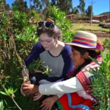 two women harvesting herbs