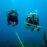 Students conducting underwater research in Mexico 