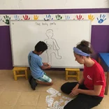 Volunteer working with children in Mexico 