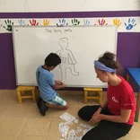 Volunteer working with children in Mexico
