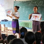 Volunteers teaching in Loas