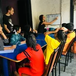 Interns teaching a class in Nepal