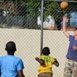 children playing basketball in Jamaica