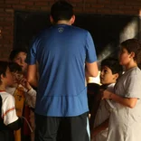 volunteer playing sports with children in Argentina